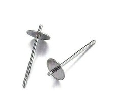 20 Stainless Steel 13.5x5mm Post Stud Peg Earring Wires For Half Drilled Beads - £3.15 GBP