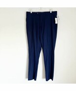 NWT Perry Ellis Portfolio Essentials Mens 36x32 Dress Pant Slim Fit Blue... - $379.94 MXN