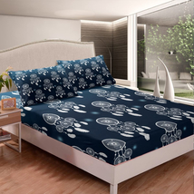 Dreamcatcher Fitted Sheet Boho Mandala Bedding Purple Dream Catcher Bed Sheet s3 - £23.98 GBP+