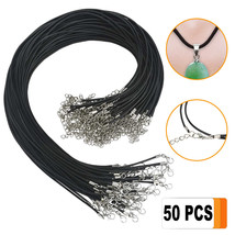 50Pcs 18&quot; Necklace Leather Cord Chain Braided Rope For Jewelry Making W/ Clasps - £16.50 GBP