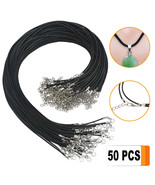 50Pcs 18&quot; Necklace Leather Cord Chain Braided Rope For Jewelry Making W/... - £16.58 GBP