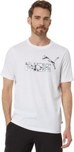 Puma Men&#39;s Short-Sleeve Splash Logo-Graphic T-Shirt in White-Large - $18.99