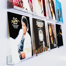 Ilyxy 12 Inch Clear Acrylic Vinyl Record Shelf Wall Mount, 8, And Vinyl ... - $39.98