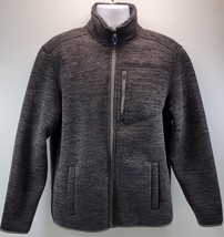D) IZOD Full Zip Insulated Gray Men&#39;s Fleece Medium Polyester - £15.85 GBP