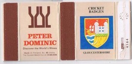 UK Matchbox Cover Cricket Badges Gloucestershire Peter Dominic Wines Fin... - £1.13 GBP