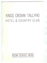 Kings Crown Tallyho Hotel &amp; Country Club Menu Las Vegas Nevada 1965 - £604.30 GBP