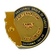 1988 California Fraternal Order Of Eagles Organization State Lapel Hat Pin - $9.95