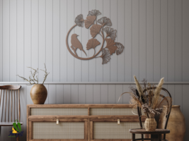 Beautiful Round Branch with Bird Metal Wall Art - Elegant Nature-Inspire... - $40.99+