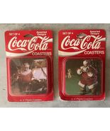 Vintage Coca-Cola Coasters Santa Claus Christmas Plastic Set of 2 Packs ... - €8,45 EUR
