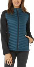 32 Degrees Womens Mixed Media Jacket - NEW - Dark Teal/Black - Size S - £22.24 GBP