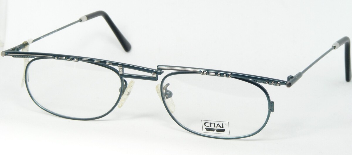 Lunettes Vintage CHAI GE3 F11 Vert-Teal / Argent Cadre Unique 50-19-145 ... - $96.35
