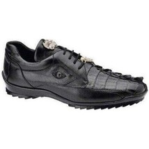 Mens Belvedere Vasco Hornback Crocodile Sneaker Shoes Lace Black 336122 image 6