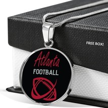 Atlanta Football Fan Circle Necklace Stainless Steel or 18k Gold 18-22&quot; - £34.00 GBP+