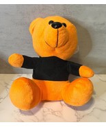 A&amp;A Global Industries Orange/Black Plush Stuffed Bear NWT 8&quot; - $7.84