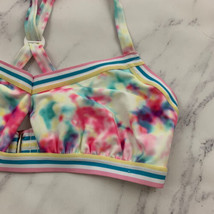 Adore Me Womens Bikini Top Plus Size 1x Pink Blue Tie Dye Strappy Swim - £12.60 GBP