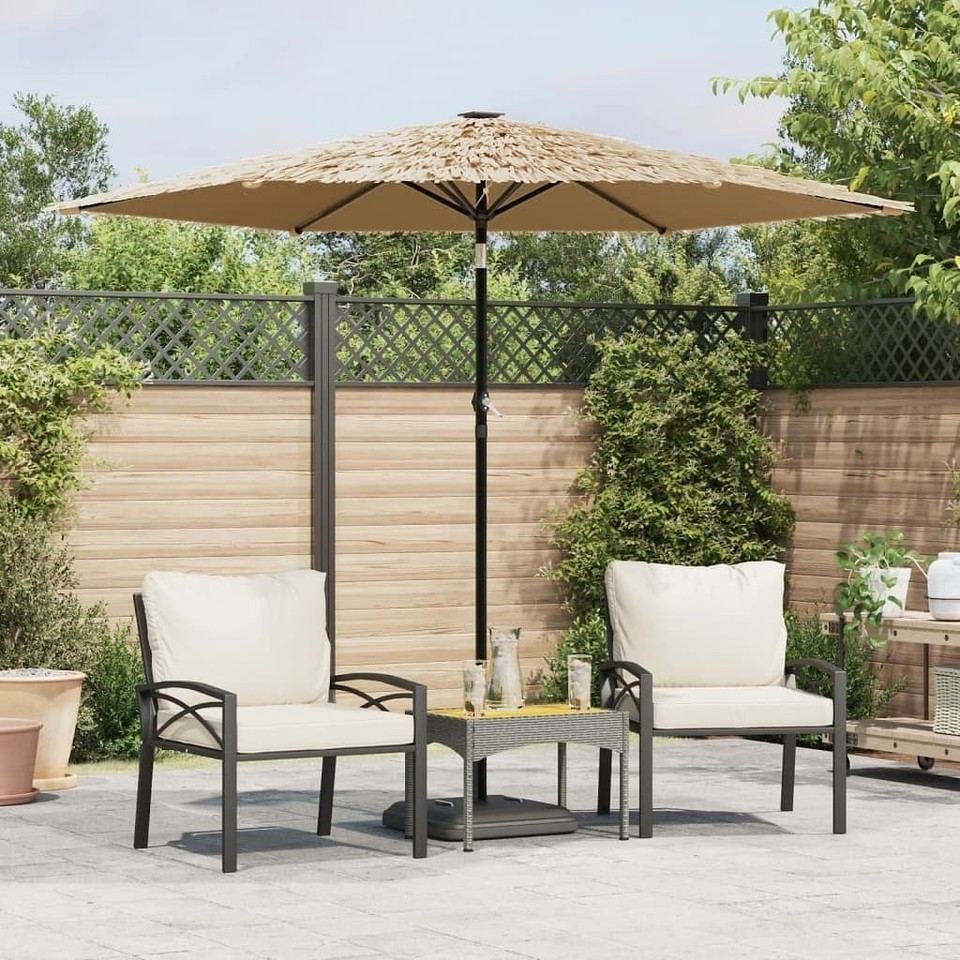 vidaXL Garden Parasol Brown Polyester Large Foldable Parasol Round - $111.25