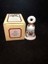 Avon Vintage Country Porcelain Bell 1985 Girl In Bonnet Holding Flowers holiday - £4.70 GBP