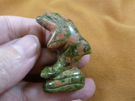 (Y-DOL-JU-567) Green orange DOLPHIN JUMPING Porpoise gemstone gem statue carving - £10.94 GBP