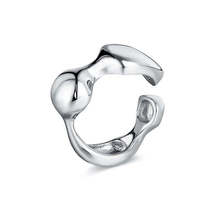 Sterling Silver Stone Design Adjustable Band Ring - £31.80 GBP