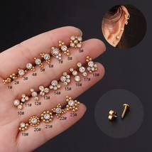 1Piece Flat Studs Lip Stud Earrings 2022 for Women Trendy Jewelry Ear Cuffs Stai - £7.70 GBP