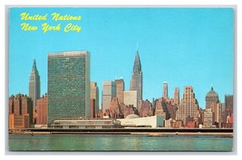 Skyline Vista E United Nazioni Costruzione Newyork Città Ny Unp Cromo Cartolina - £3.53 GBP