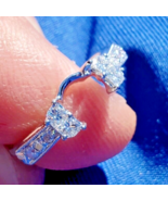 Earth mined Diamond Deco Wedding Band 14k Enhancer Wrap Solitaire Ring G... - €1.884,72 EUR