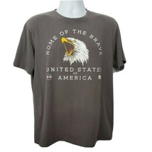 Under Armour Home Of The Brave Eagle T-Shirt Gray Size L Mens USA Loose Fit - $17.45