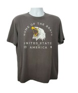 Under Armour Home Of The Brave Eagle T-Shirt Gray Size L Mens USA Loose Fit - £13.72 GBP