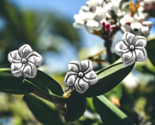 10 pcs Tropical Plumeria Flower Spacer Beads Silver Steel Jewelry Making... - $11.02
