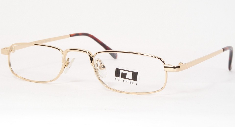 Tim Dilsen TD155 Gafas De Sol Brillantes Doradas Marco De Metal 47-21-135mm - $34.68