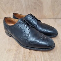 Brooks Brothers Men&#39;s Oxfords Size 8.5 D Black Devon Wingtip Vintage Dress Shoes - £63.84 GBP