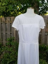 New York &amp; Company White Peek A Boo Lace Dress Size Large - $39.89
