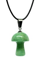 Mushroom Necklace Pendant Jade Crystal Natural Gemstone Spiritual Corded  - £3.98 GBP