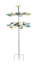 Colorful Two Tier Metal Butterfly Horizontal Spinning Garden Stake - £39.02 GBP