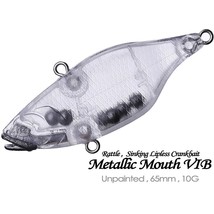 20PCS 6.5cm 10g Metallic Open Mouth VIB Unpainted Bait Blank Fishing Lure model - £14.20 GBP