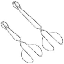 Scissor Tongs 10-Inch And 13-Inch Set Heavy Duty Stainless Steel Wire Tongs, Set - £15.14 GBP