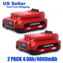 Lizone 2 Pack 20V 4Ah Compact Battery for CRAFTSMAN 20V V20 Lithium Ion ... - $76.99
