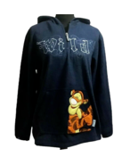 Vintage Disney Tigger 1/4 Zip Sweatshirt Womens M Hoodie Blue Wild Embro... - $45.00