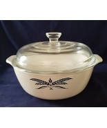 ANCHOR HOCKING 7&quot; BAKING DISH BLACK WHEAT DESIGN - $17.60