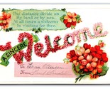 Large Letter Floral Greetings A Sincere Welcome UNP Winsch Back DB Postc... - £2.30 GBP