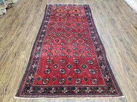4x7 Vintage Handmade Tribal Afghan Balouch Turkoman Wool Rug Red - £361.05 GBP