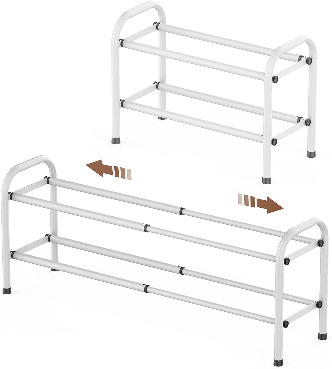 Gonfoam 2-Tier Expandable Shoe Rack,Adjustable Shoe Shelf Storage, White - $31.99