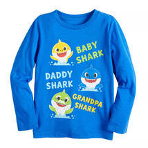  Baby Shark Graphic Tee Boys longsleeve Shirt Size 7 or 8 NWT (P) - £10.45 GBP