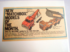 1969 Color Ad Matchbox Models Ford Heavy Wreck Truck and Eight Wheel Tipper - $7.99