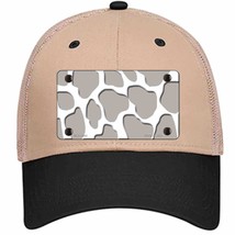 Grey White Giraffe Novelty Khaki Mesh License Plate Hat - £22.92 GBP