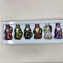 Vintage Old World Christmas Glass Light Covers Set 6 Ornaments Three Wis... - £18.66 GBP