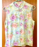 VINTAGE CHINESE CHRISTOPHER + BANKS FLORAL TOP  L - $24.99