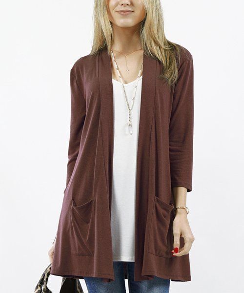 Zenana Americano Slouchy Pocket Open Cardigan Size Small NWOT - $11.39