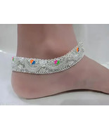 Kundan Indian Jewelry Set Anklet Payal Pajib Payjeb Jewellery Traditiona... - $32.26 CAD