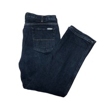 Carhartt Jeans Original Fit Flannel Lined Straight Leg Size 16 Short Dark Blue - $29.39